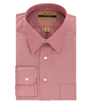 Roundtree & Yorke Gold Label Medium Stripe No-Iron Fitted Dress Shirt