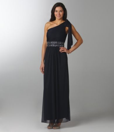 Xscape Beaded One Shoulder Gown