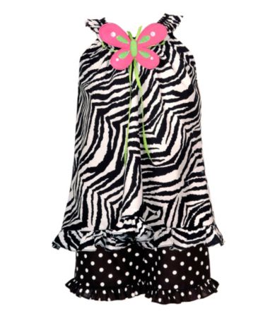 Rare Editions 2T 6X Zebra Top and Shorts Set $24.99