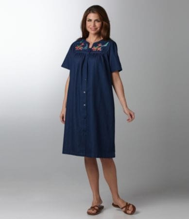 Go Softly Patio Denim Humming Birds Patio Dress $64.00