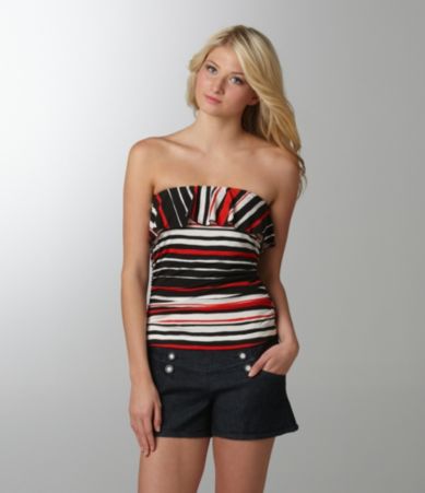 Jolt Striped Strapless Romper