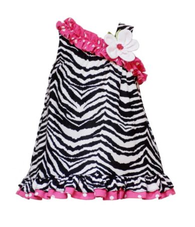 Rare Editions Infant Zebra One Shoulder Dress $16.99
