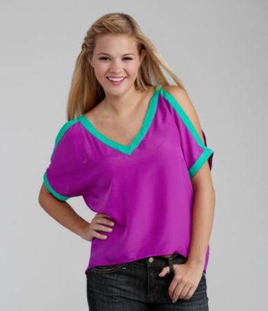 Rampage Cold Shoulder Top  Dillards 