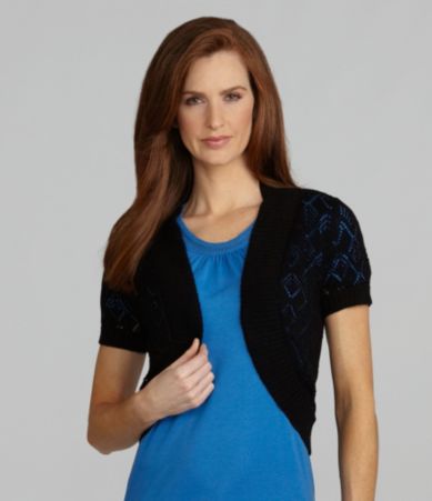 I.N. Studio Pointelle Sweater Shrug