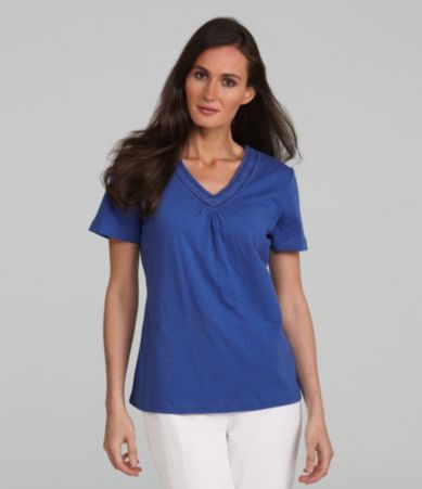 Samantha Grey Embroidered V-Neck Knit Top