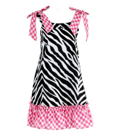 Pippa & Julie 2T 6X Zebra/Checked Print Woven Dress $19.99