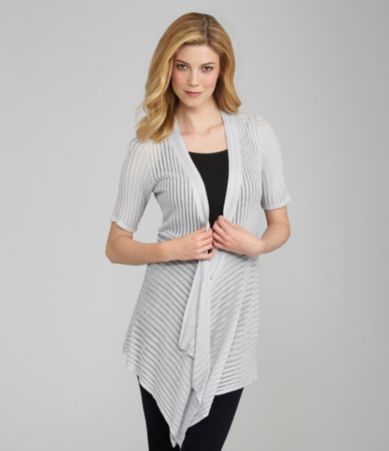 Investments Shadow-Stripe Cascade Cardigan