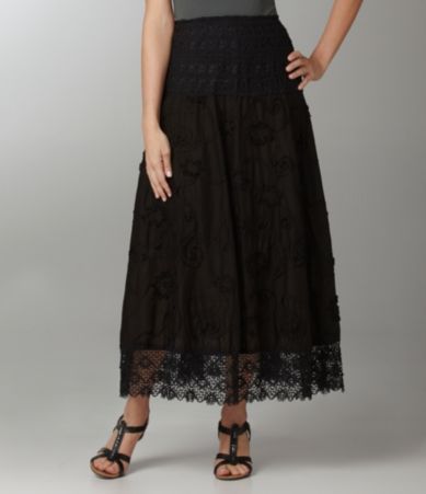 Calessa Crochet-Trim Maxi Skirt