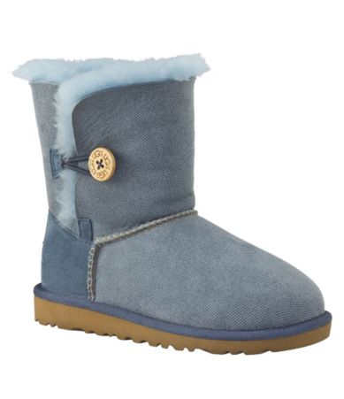 UGG Australia Girls Bailey Button Denim-Print Boots