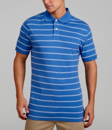 Roundtree & Yorke Luster Soft Slim Fit Stripe Interlock Polo Shirt