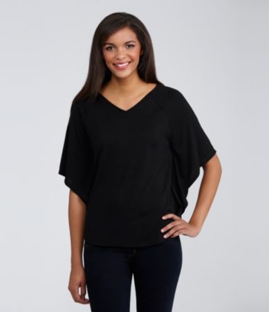 Peter Nygard Wide V-Neck Batwing Sleeve Top