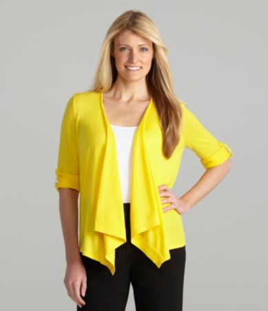 Peter Nygard Cascade Cardigan With Roll-Tab Sleeves