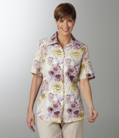 Allison Daley Pucker Floral Print Camp Shirt $19.20