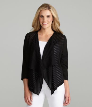 Peter Nygard Striped Cascade Cardigan