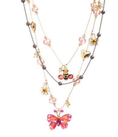 Betsey Johnson Hawaiian Luau Butterfly Illusion Necklace $55.00