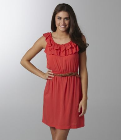 B. Darlin Belted Challis Dress