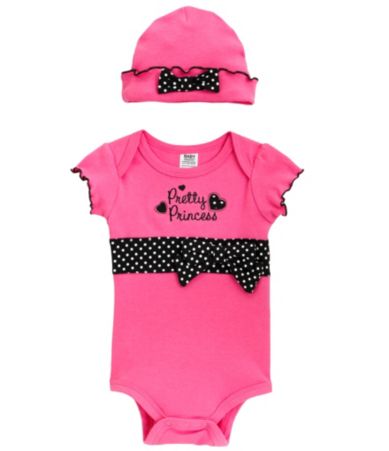 Baby Essentials Newborn Pretty Princess Creeper & Hat Set $9.99