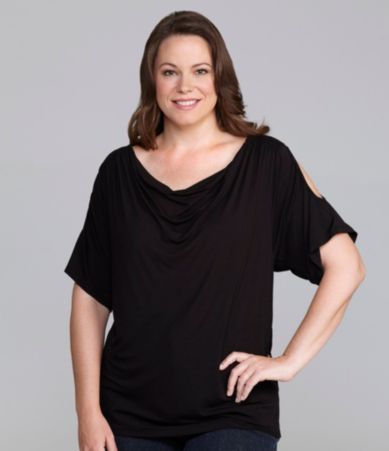 Sunny Taylor Woman Draped Cold-Shoulder Top
