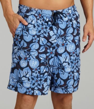 Caribbean Big & Tall Tonal Hibiscus Swim Trunk