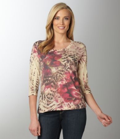 Westbound Petites Sublimation Scoopneck Top $10.15