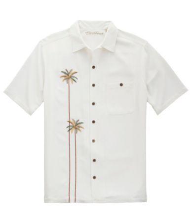 Caribbean Big & Tall Embroidered Palm Tree Shirt