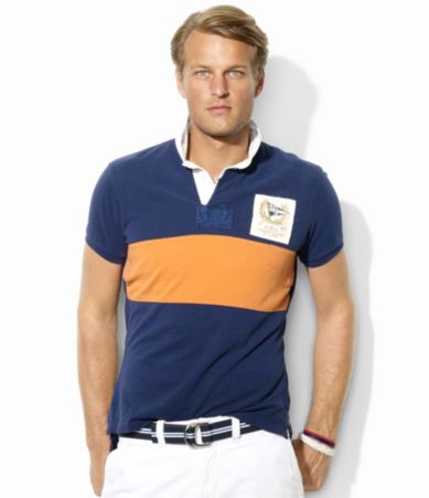 Polo Ralph Lauren Custom-Fit Mesh Pieced Rugby Polo Shirt
