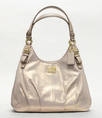 COACH MADISON METALLIC LEATHER MAGGIE SHOULDER BAG