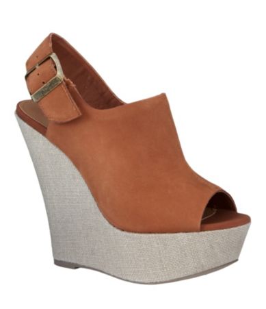 Steve Madden Wardenn Peep-Toe Slingback Platform Wedges
