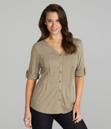 Westbound V-Neck Pintuck Top