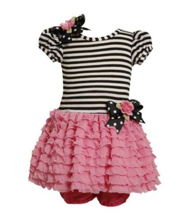 Bonnie Baby Newborn Ruffled Drop Waist Dress $29.99