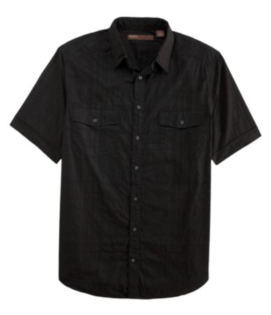Perry Ellis Big & Tall Textured Plaid Woven Shirt