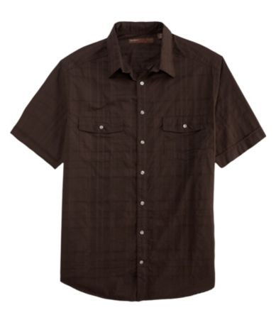 Perry Ellis Big & Tall Textured Plaid Woven Shirt