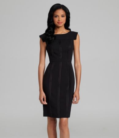 Vince Camuto Seamed Extended-Shoulder Dress