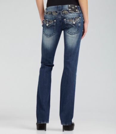 Miss Me Jeans Feather-Embellished Bootcut Jeans