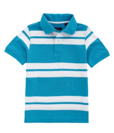 Class Club 2T-7 Double Bar Stripe Pique Polo Shirt