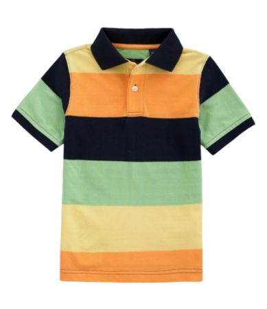 Class Club 8-20 Wide Stripe Pique Polo Shirt