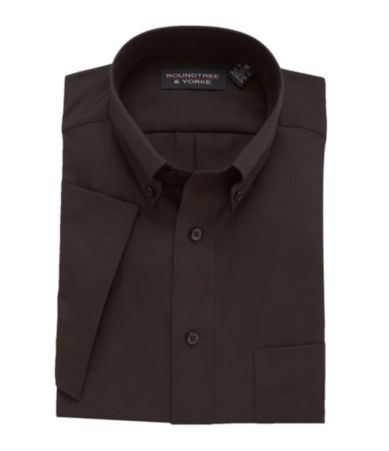 Roundtree & Yorke Big & Tall Easy Care Solid Herringbone Sportshirt