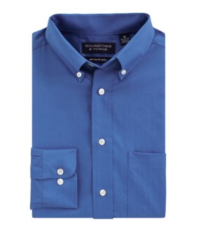 Roundtree & Yorke Big & Tall Silky Finish Tonal Stripe Sportshirt