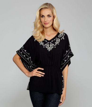 Westbound Woman Embroidered Scarf Top