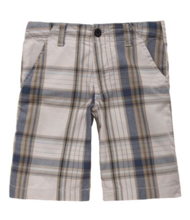 Levi�s 8-18 Flat Front Plaid Shorts