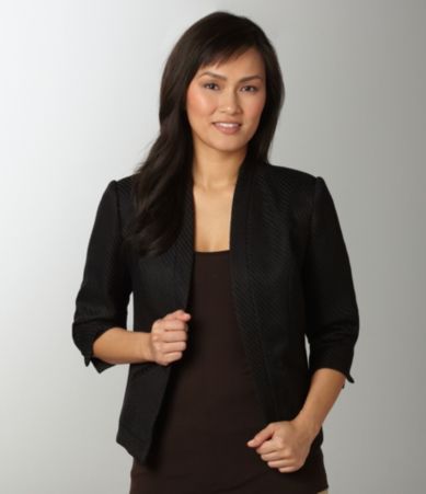 Investments Petites Boucle Open-Front Jacket
