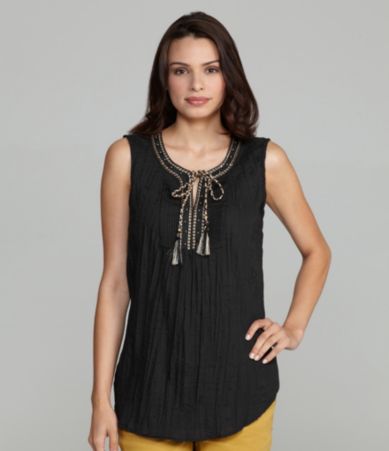 Westbound Scoopneck Tassel-Tie Top