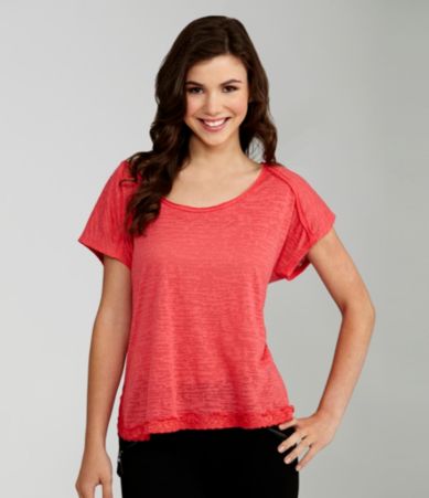 Copper Key Lace Trim Crop Top