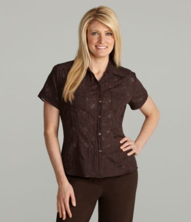TanJay Woman Crinkle Burnout Blouse