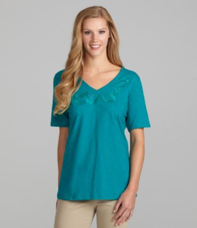 TanJay Embellished V-Neck Top