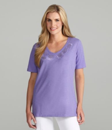 TanJay Embellished V-Neck Knit Top