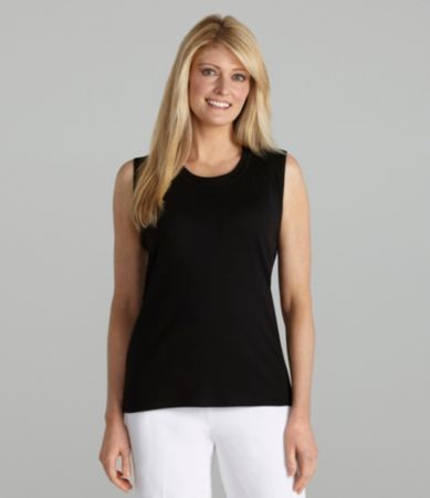 Allison Daley Crewneck Tank With Embroidered Trim