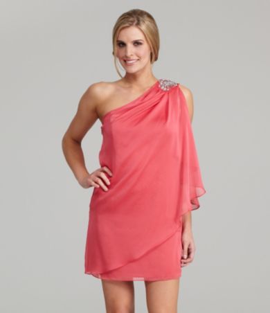 Xscape One-Shoulder Chiffon Dress