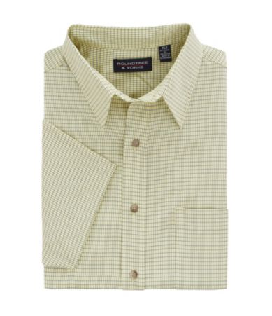Roundtree & Yorke Big & Tall Polynostic Small Check Sportshirt
