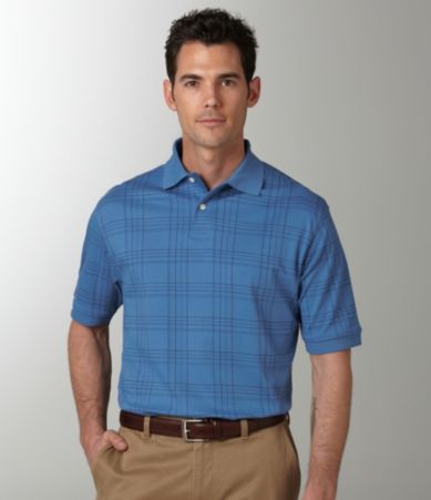 Roundtree & Yorke Big & Tall Printed Plaid Polo Shirt